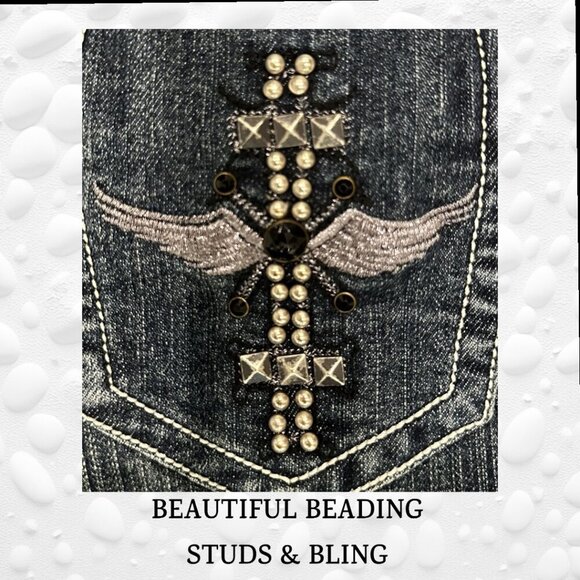 ๐ Vintage SUKO Flared Jeans - Medium Wash - Size 5 ๐ - Picture 6 of 12